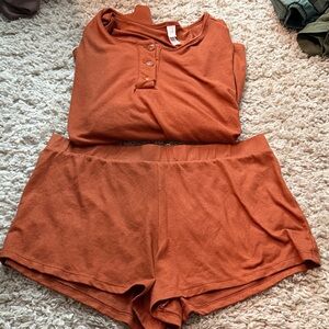 Stars Above Rust Pajama Set